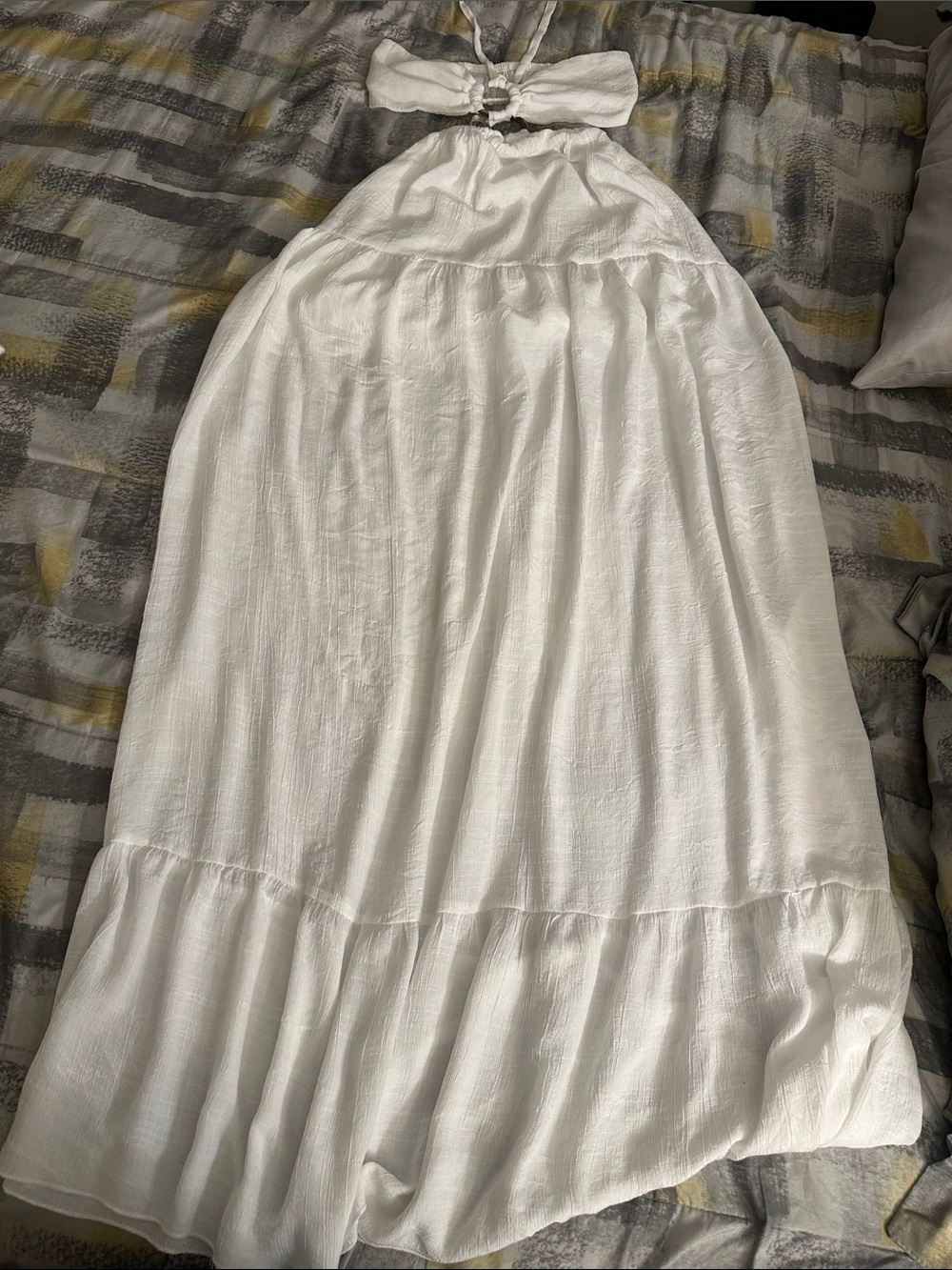 White Halter Maxi Dress - Elegant Summer Design